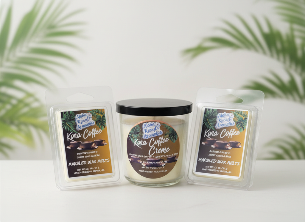 Kona Coffee Creme | Roasted Coffee & Vanilla Bean Luxury Prism Candle