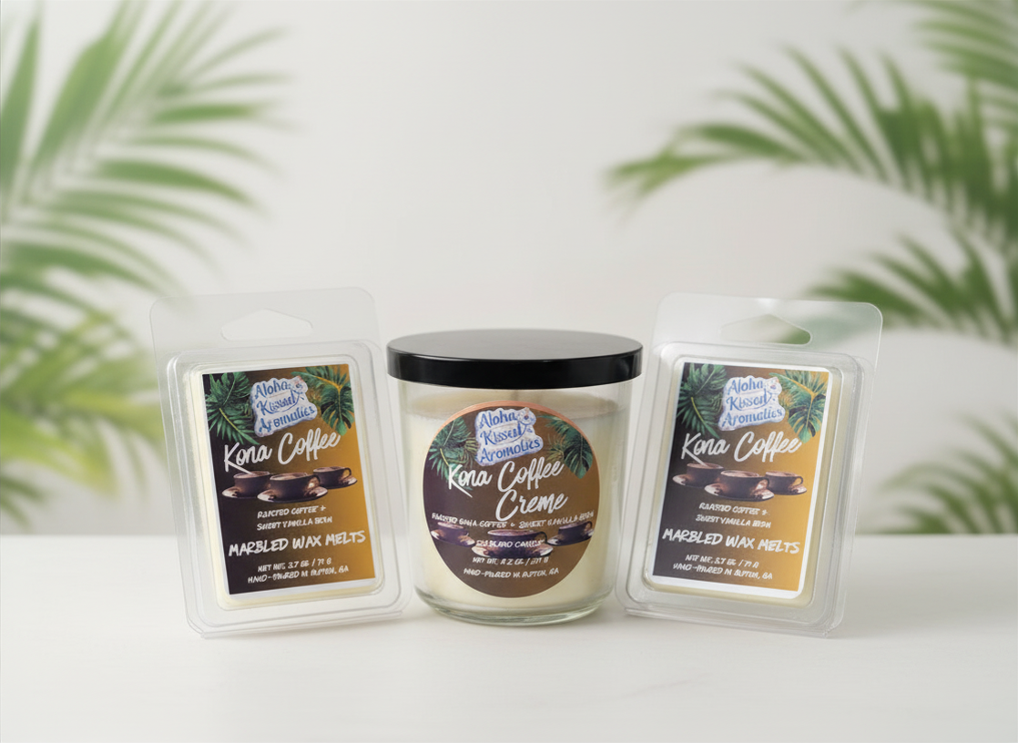 Kona Coffee Creme | Roasted Coffee & Vanilla Bean Luxury Prism Candle