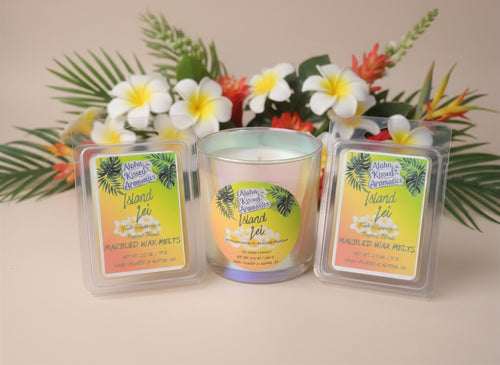 Island Lei | Sun-Drenched Fresh Plumeria Prism Candle