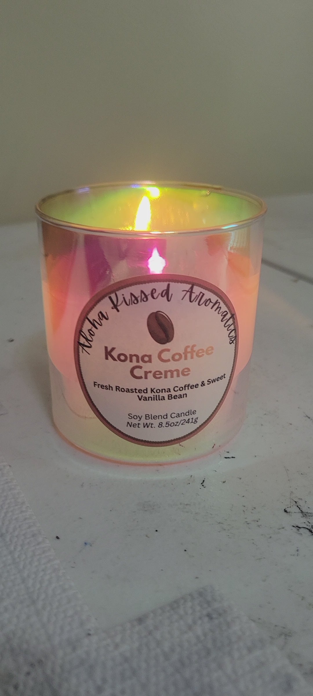 Kona Coffee Creme | Roasted Coffee & Vanilla Bean Luxury Prism Candle