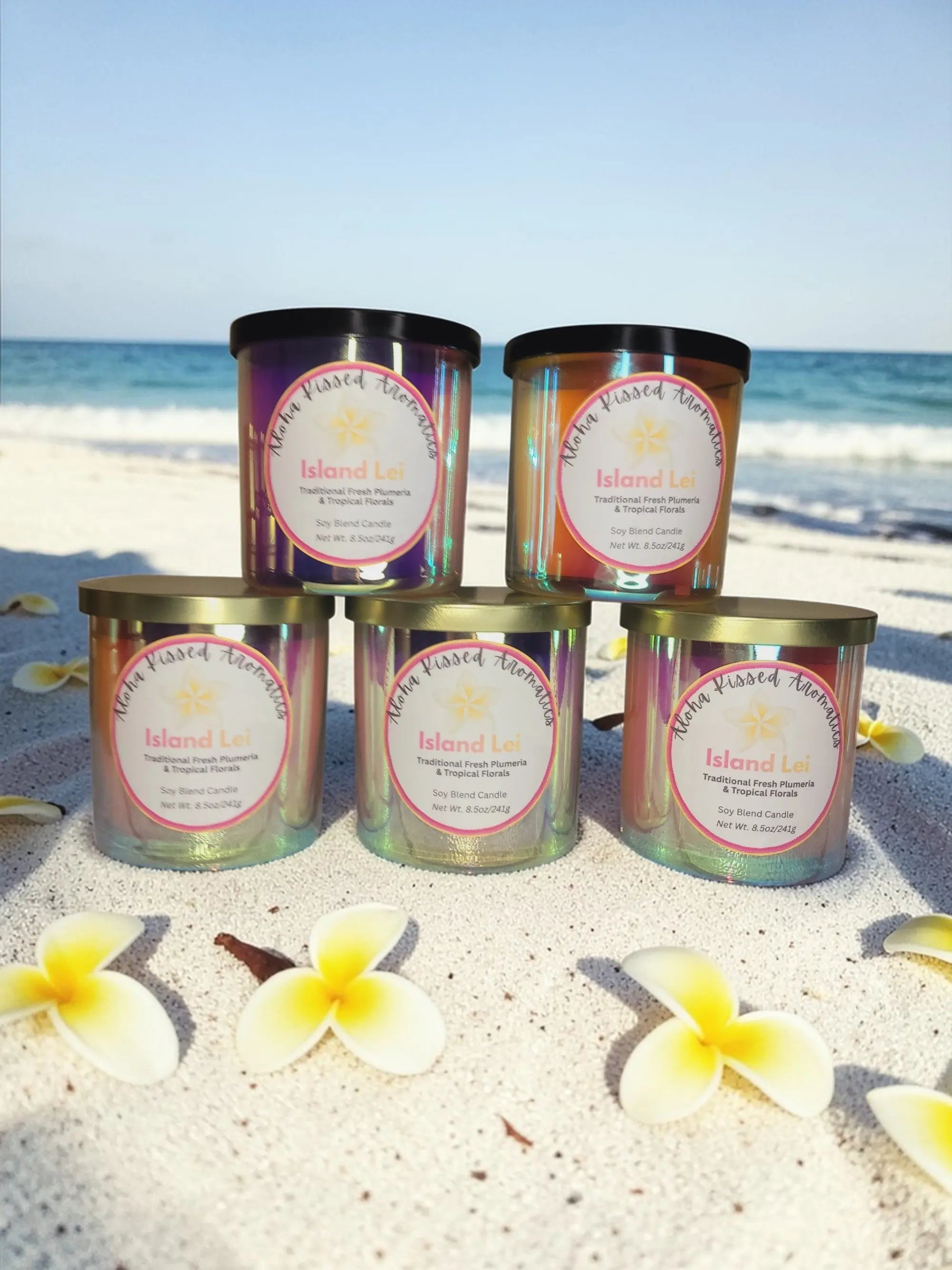 Island Lei | Sun-Drenched Fresh Plumeria Prism Candle Aloha Kissed Aromatics